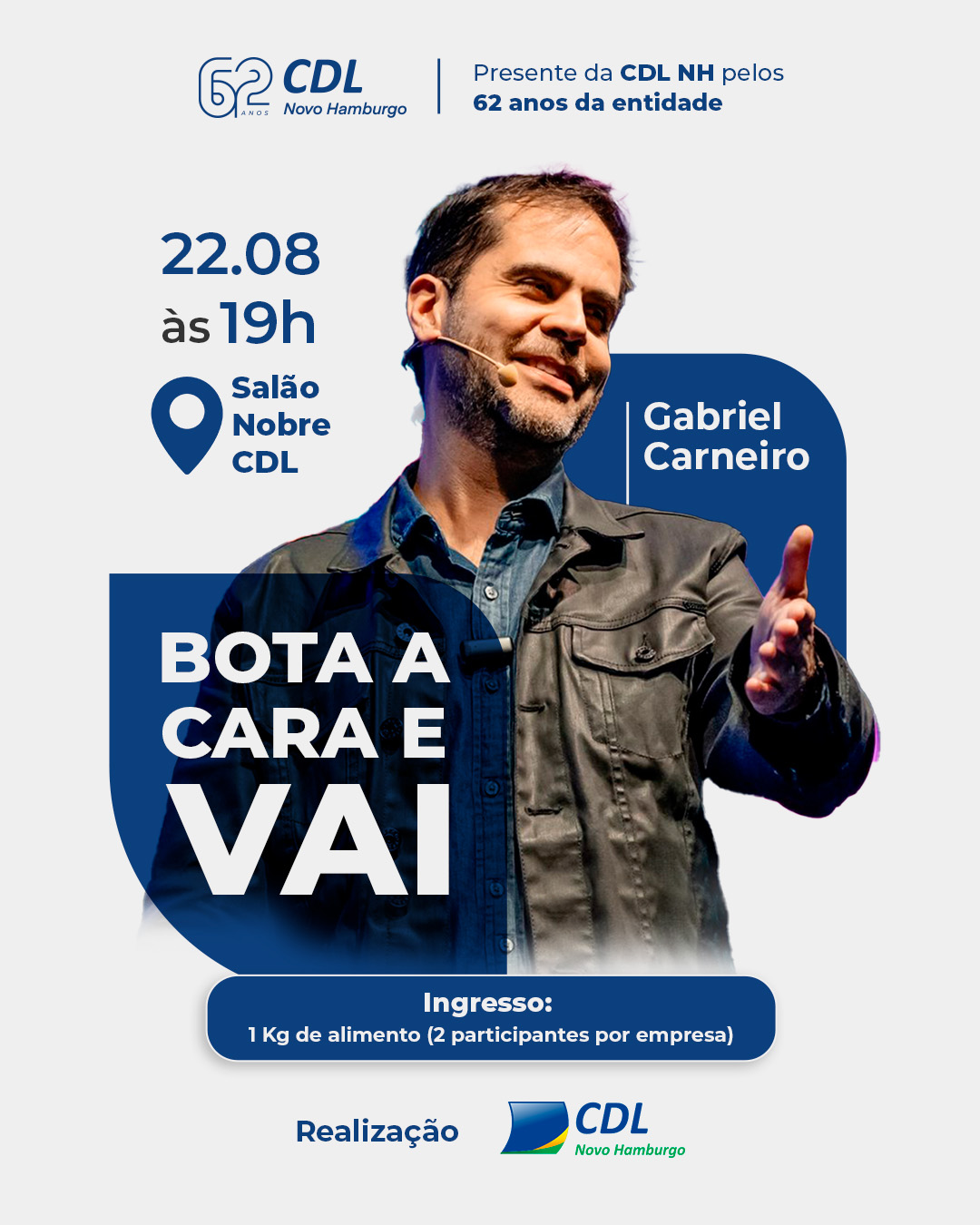 CDL-NH presenteia associados com palestra de Gabriel Carneiro